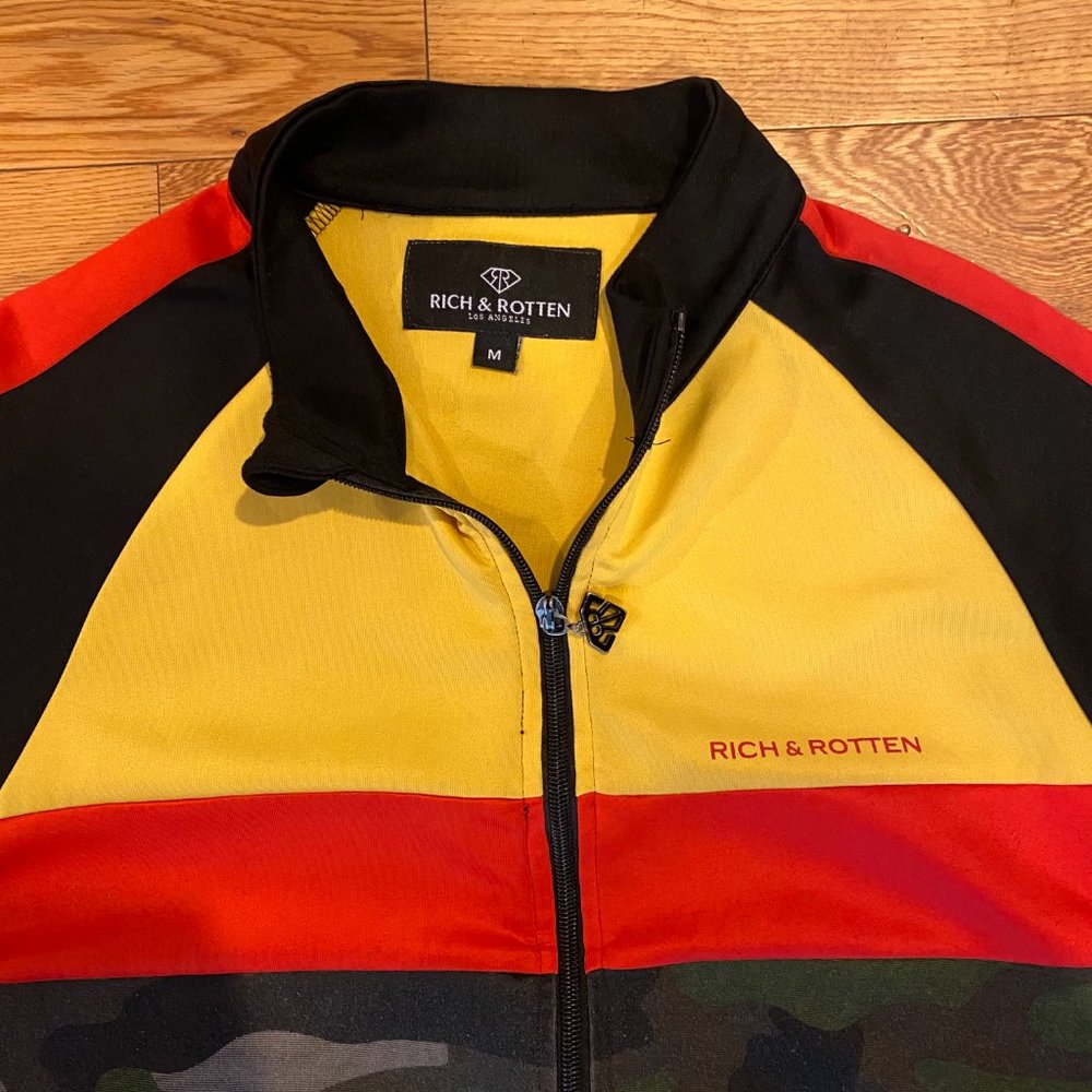 Rich & Rotten Color Block Camo Full Zip Track Jacket Medium - Picture 5 of 10